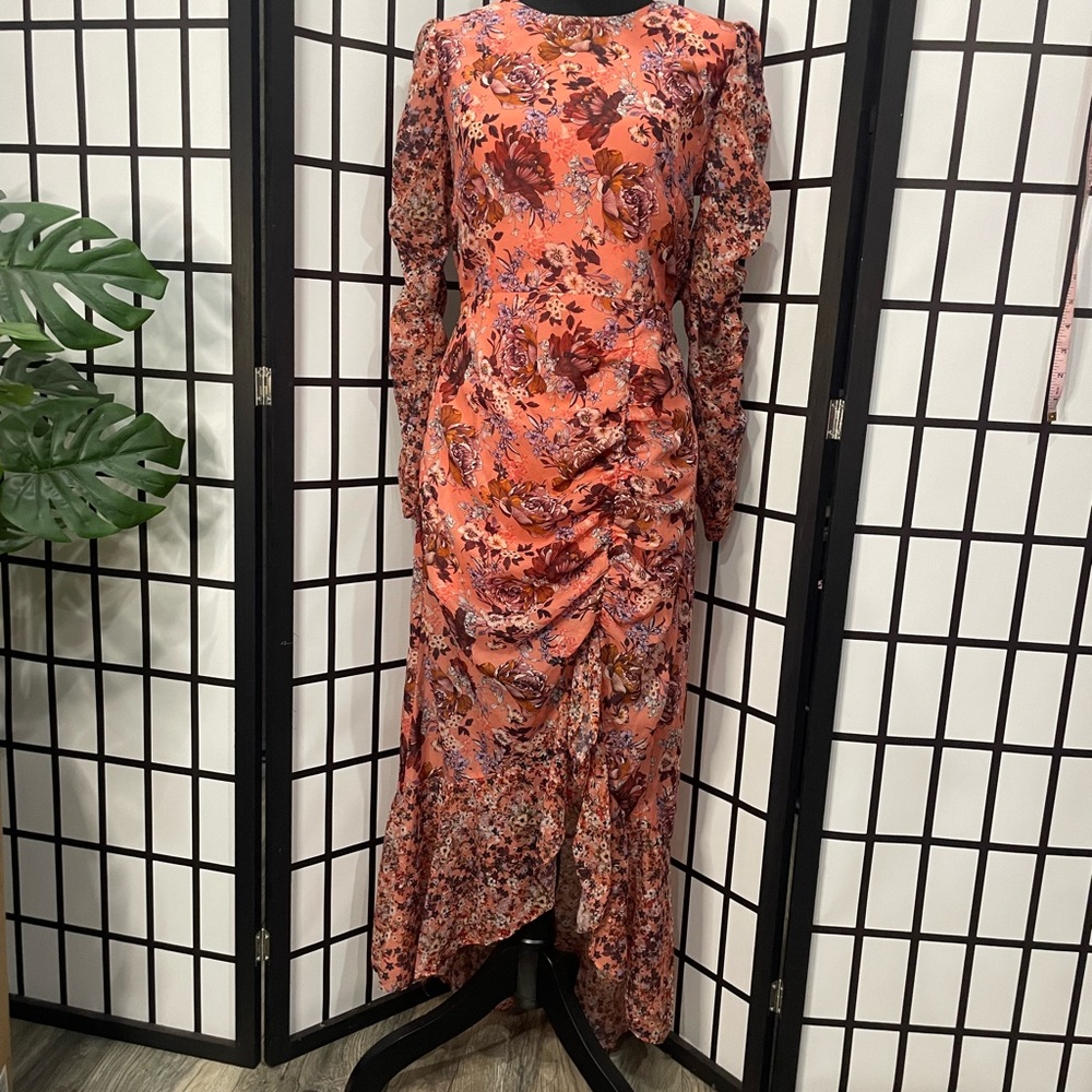 NSR Vibrant Floral Long Sleeve Dress